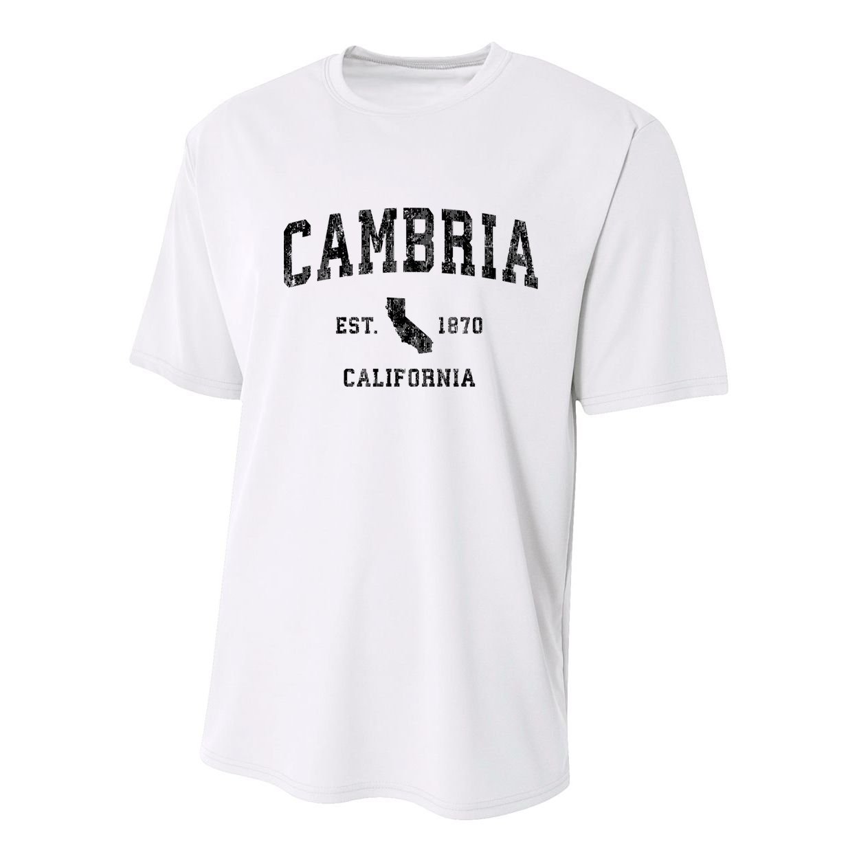 Cambria Est 1870 California Ca Vintage Established Sports Design Youth Performance Sprint T-Shirt