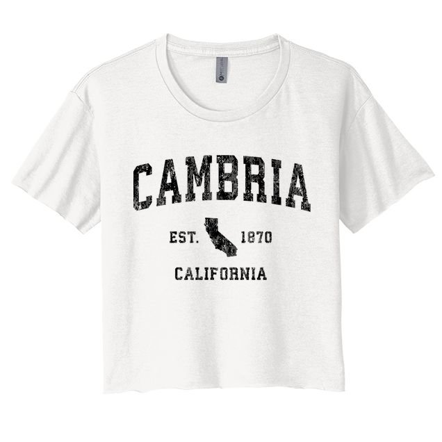 Cambria Est 1870 California Ca Vintage Established Sports Design Crop Top