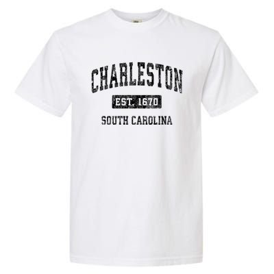 Charleston Est 1670 South Carolina Sc Vintage Established Sports Garment-Dyed Heavyweight T-Shirt