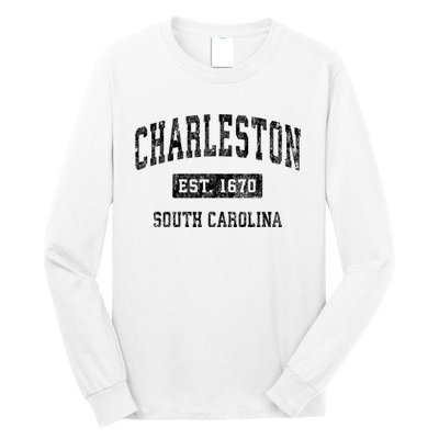 Charleston Est 1670 South Carolina Sc Vintage Established Sports Long Sleeve Shirt