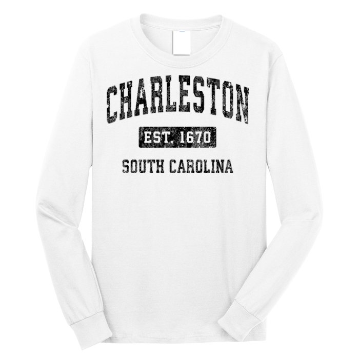 Charleston Est 1670 South Carolina Sc Vintage Established Sports Long Sleeve Shirt