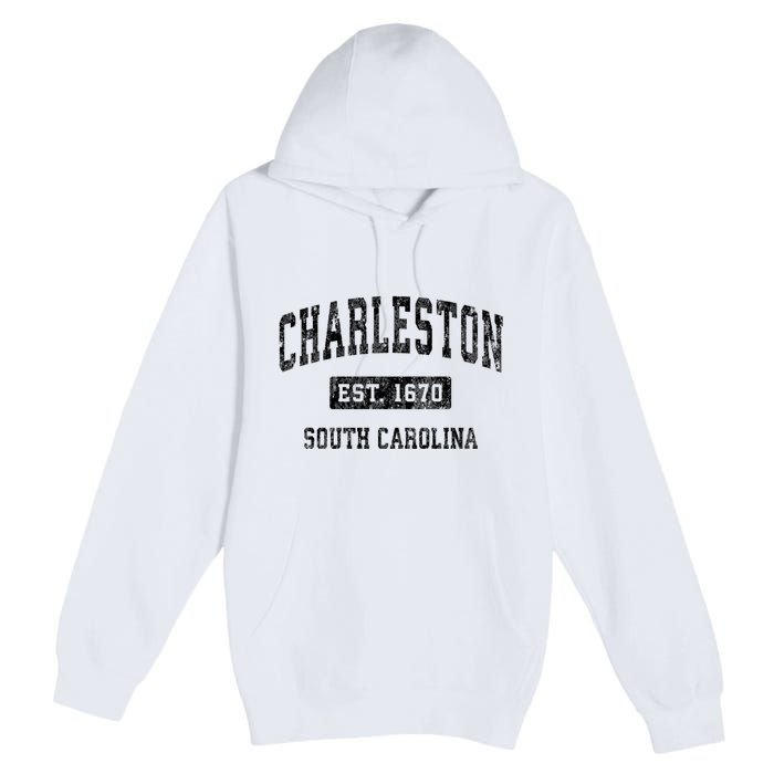 Charleston Est 1670 South Carolina Sc Vintage Established Sports Premium Pullover Hoodie