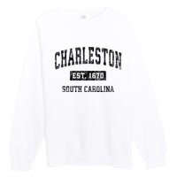 Charleston Est 1670 South Carolina Sc Vintage Established Sports Premium Crewneck Sweatshirt