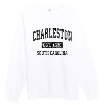 Charleston Est 1670 South Carolina Sc Vintage Established Sports Premium Crewneck Sweatshirt