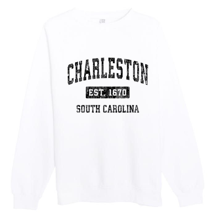 Charleston Est 1670 South Carolina Sc Vintage Established Sports Premium Crewneck Sweatshirt