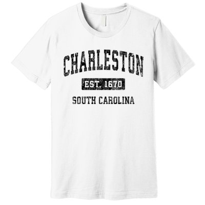 Charleston Est 1670 South Carolina Sc Vintage Established Sports Premium T-Shirt