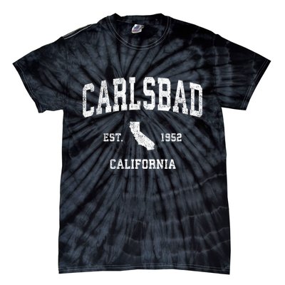 Carlsbad Est 1952 California Ca Vintage Established Sports Design Tie-Dye T-Shirt