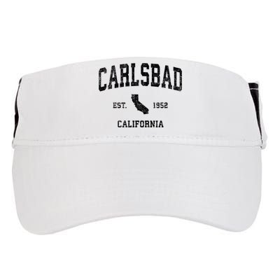 Carlsbad Est 1952 California Ca Vintage Established Sports Design Adult Drive Performance Visor