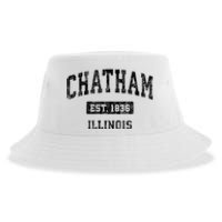 Chatham Est 1836 Illinois Il Vintage Sports Established Design Sustainable Bucket Hat