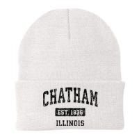 Chatham Est 1836 Illinois Il Vintage Sports Established Design Knit Cap Winter Beanie