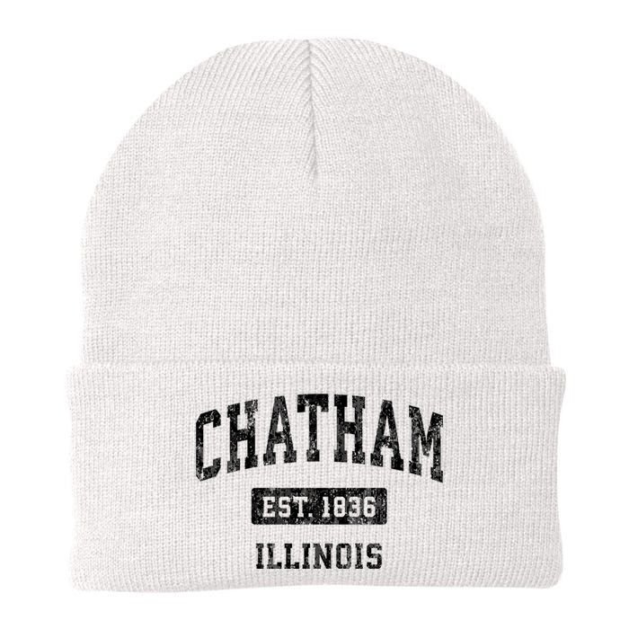 Chatham Est 1836 Illinois Il Vintage Sports Established Design Knit Cap Winter Beanie