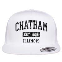 Chatham Est 1836 Illinois Il Vintage Sports Established Design Flat Bill Trucker Hat