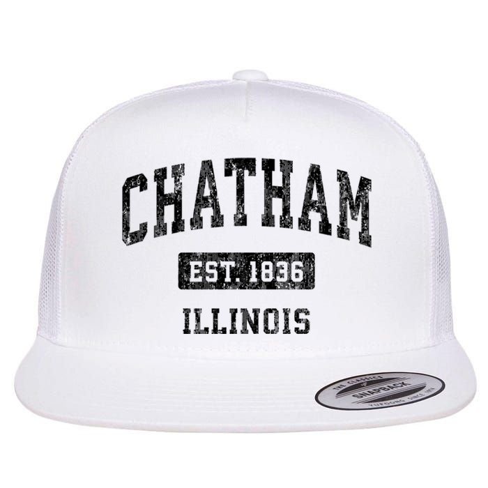 Chatham Est 1836 Illinois Il Vintage Sports Established Design Flat Bill Trucker Hat