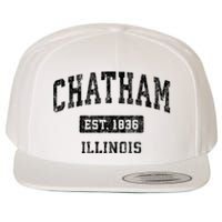 Chatham Est 1836 Illinois Il Vintage Sports Established Design Wool Snapback Cap