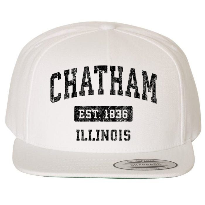 Chatham Est 1836 Illinois Il Vintage Sports Established Design Wool Snapback Cap