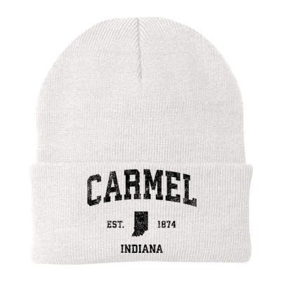 Carmel Est 1874 Indiana In Vintage Established Sports Design Knit Cap Winter Beanie