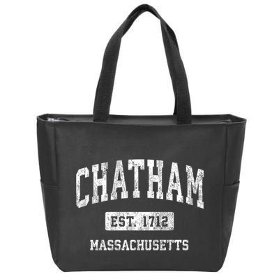 Chatham Est 1712 Massachusetts Ma Vintage Established Athletic Sports Design Zip Tote Bag