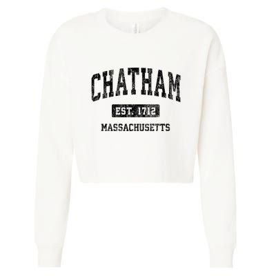 Chatham Est 1712 Massachusetts Ma Vintage Established Athletic Sports Design Cropped Pullover Crew