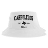 Carrollton Est 1913 Texas Tx Vintage Athletic Sports Design Sustainable Bucket Hat