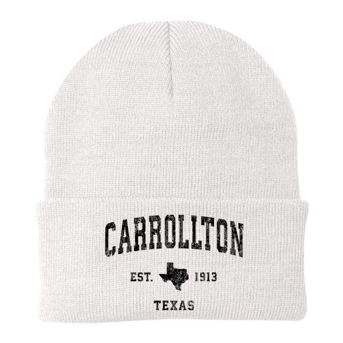 Carrollton Est 1913 Texas Tx Vintage Athletic Sports Design Knit Cap Winter Beanie