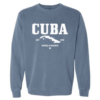 Cuba Est 1898 Cuban Flag Pride Vintage Cuba Gift Garment-Dyed Sweatshirt