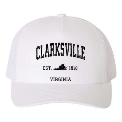 Clarksville Est 1818 Virginia Va Vintage Established Athletic Black Sports Yupoong Adult 5-Panel Trucker Hat