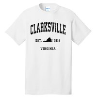 Clarksville Est 1818 Virginia Va Vintage Established Athletic Black Sports Tall T-Shirt