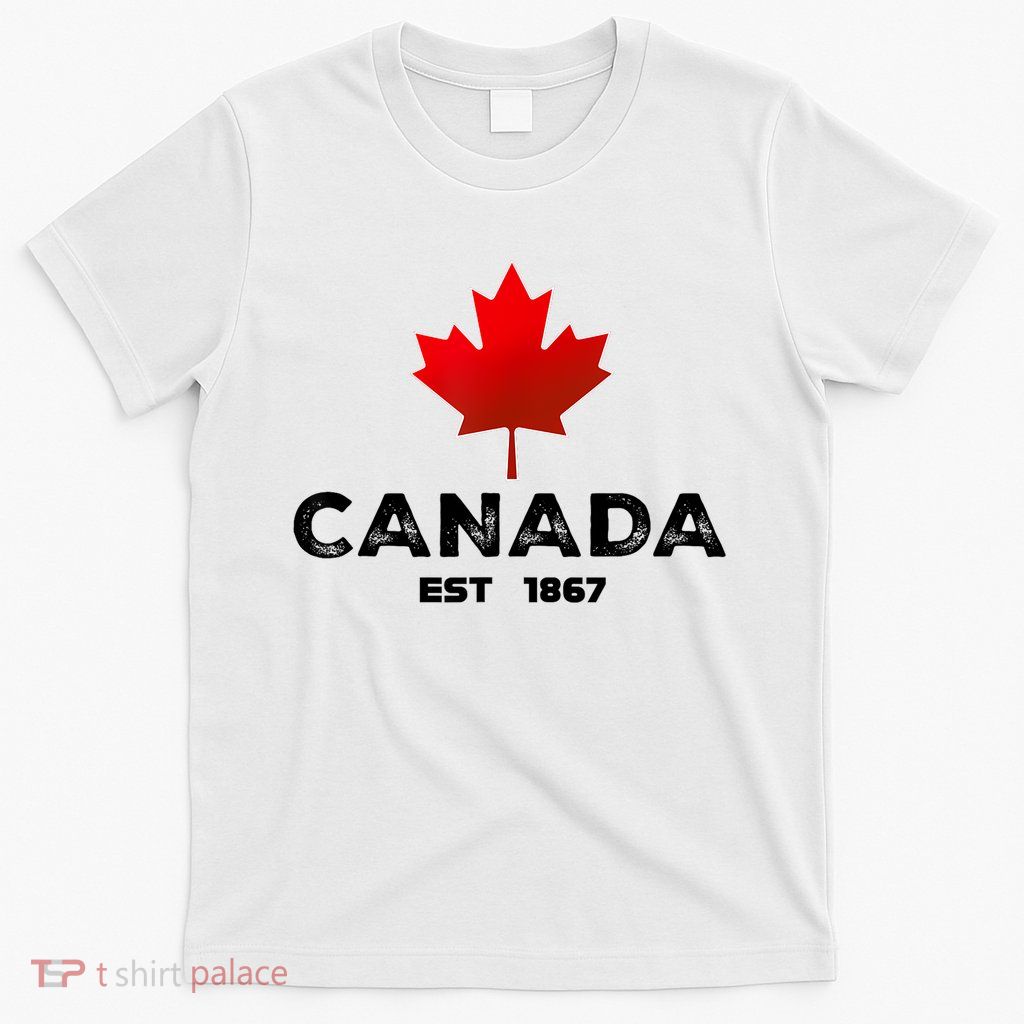 Canada Est 1867 Proud Canadian Vintage Maple Leaf T-Shirt