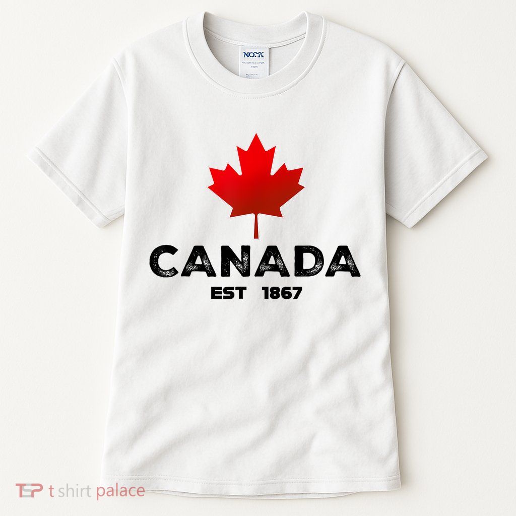 Canada Est 1867 Proud Canadian Vintage Maple Leaf Tall T-Shirt