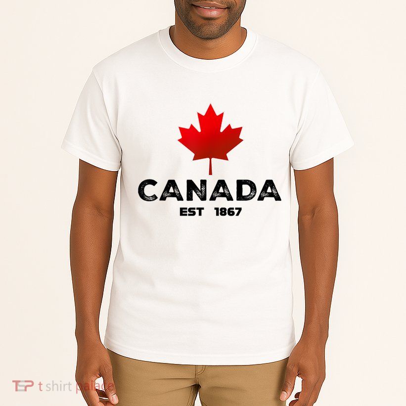 Canada Est 1867 Proud Canadian Vintage Maple Leaf Tall T-Shirt