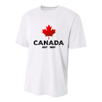 Canada Est 1867 Proud Canadian Vintage Maple Leaf Youth Performance Sprint T-Shirt