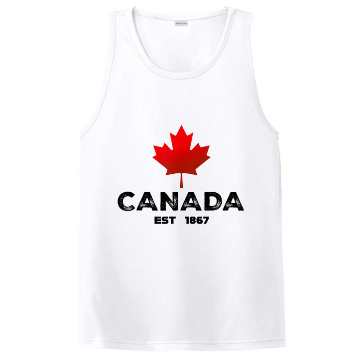 Canada Est 1867 Proud Canadian Vintage Maple Leaf PosiCharge Competitor Tank