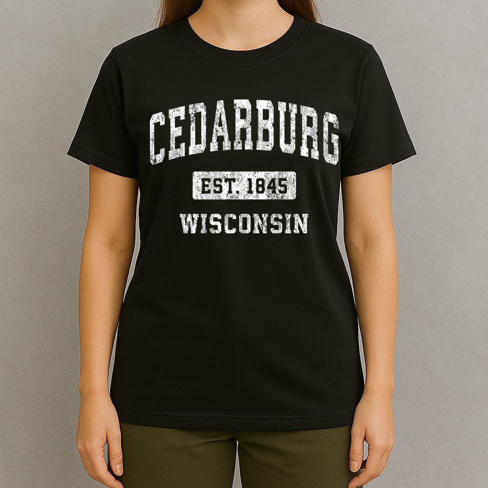 Cedarburg Est 1845 Wisconsin Wi Vintage Sports Established Design T-Shirt
