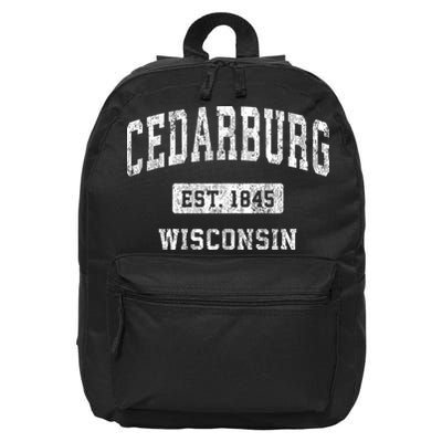 Cedarburg Est 1845 Wisconsin Wi Vintage Sports Established Design 16 in Basic Backpack