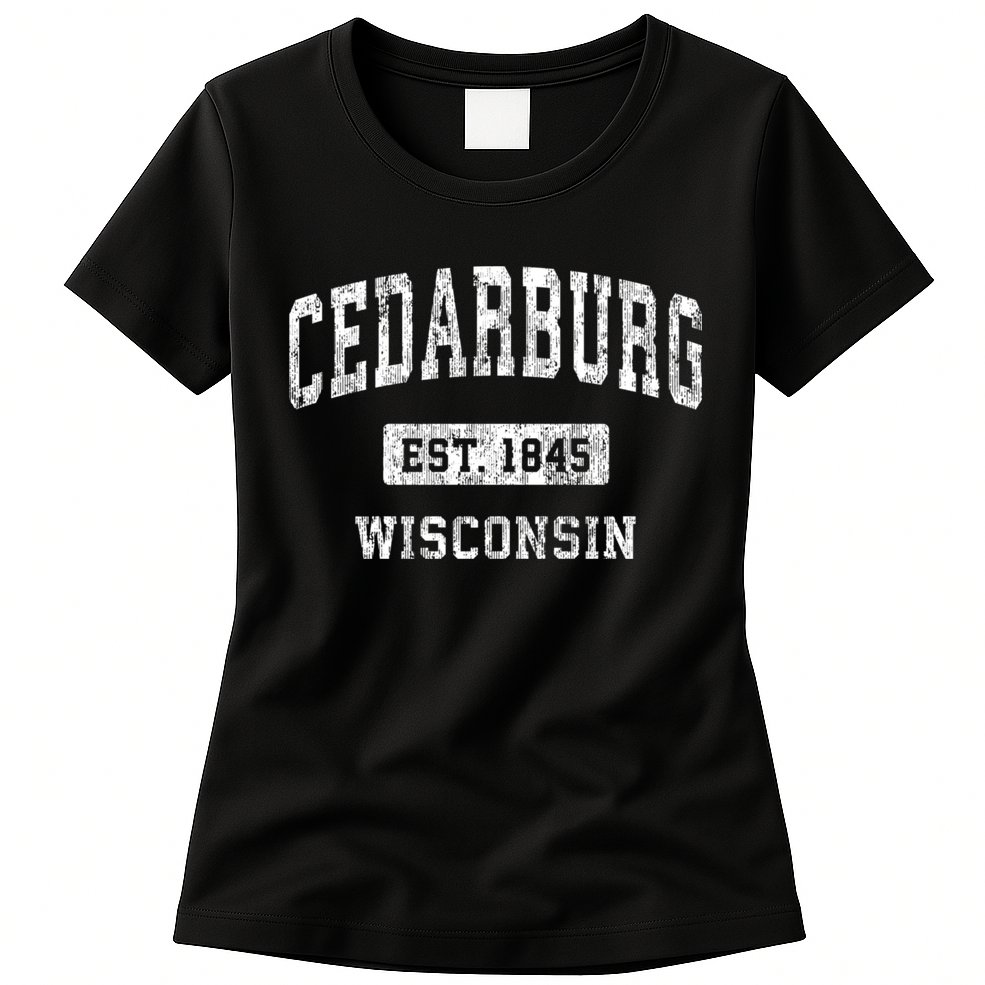 Cedarburg Est 1845 Wisconsin Wi Vintage Sports Established Design Womens T-Shirt