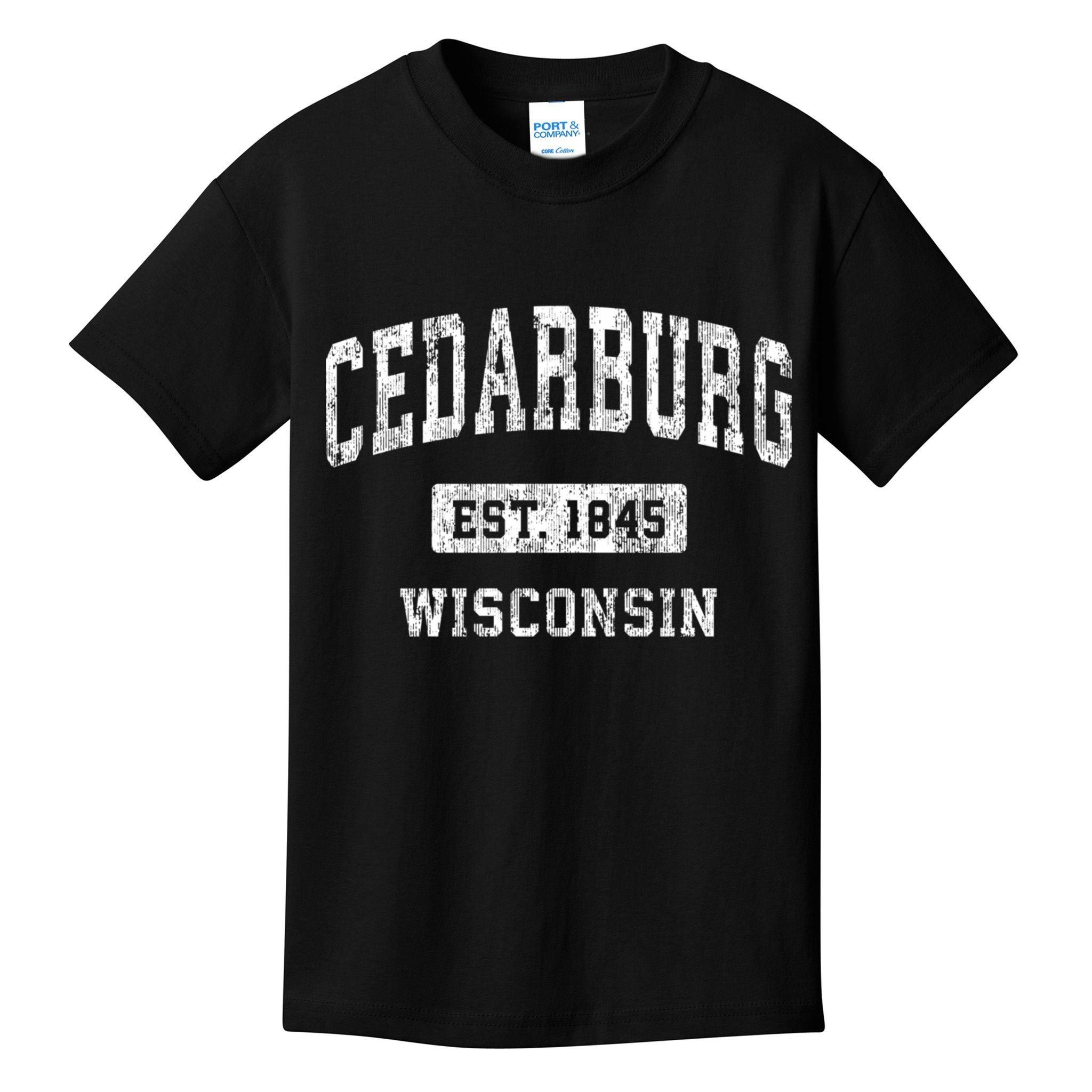 Cedarburg Est 1845 Wisconsin Wi Vintage Sports Established Design Kids T-Shirt