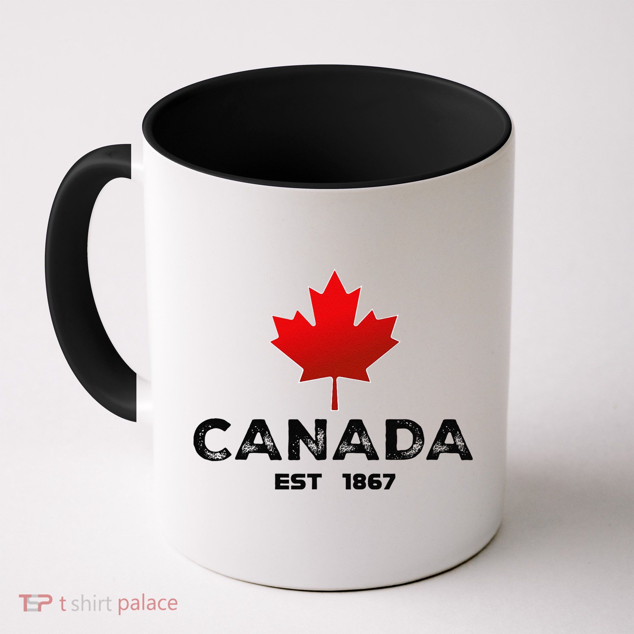 Canada Est 1867 Proud Canadian Vintage Maple Leaf Merch .Png Mug