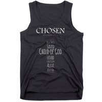 Chosen Ephesians 135 With Cross Word Collage Tank Top