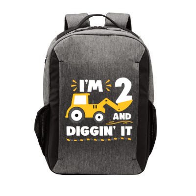 Construction Excavator 2 Years Old 2nd Birthday Vector Backpack