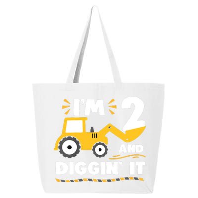 Construction Excavator 2 Years Old 2nd Birthday 25L Jumbo Tote