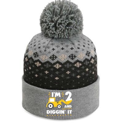 Construction Excavator 2 Years Old 2nd Birthday Boy Gift The Baniff Cuffed Pom Beanie