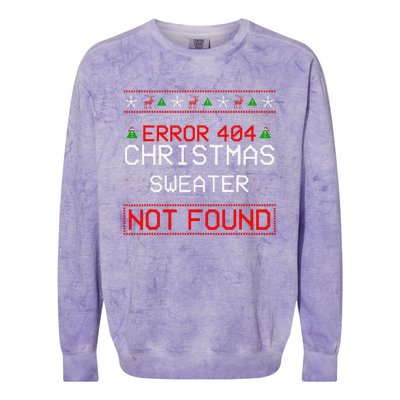 Computer Error 404 Ugly Christmas Funny Not Found Pajama Colorblast Crewneck Sweatshirt