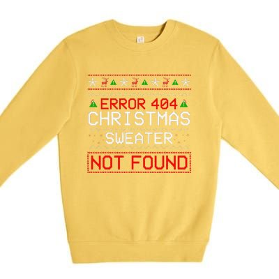 Computer Error 404 Ugly Christmas Funny Not Found Pajama Premium Crewneck Sweatshirt