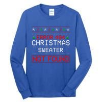 Computer Error 404 Ugly Christmas Funny Not Found Pajama Tall Long Sleeve T-Shirt