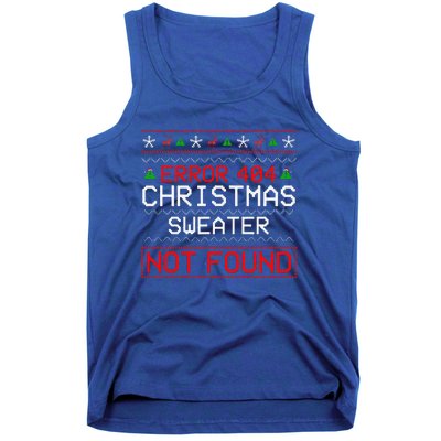 Computer Error 404 Ugly Christmas Funny Not Found Pajama Tank Top