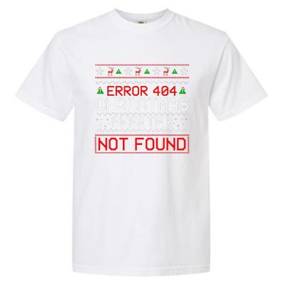 Computer Error 404 Ugly Christmas Funny Not Found Pajama Garment-Dyed Heavyweight T-Shirt