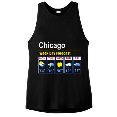 Chicago Erratic 5 Day Weather Forecast Ladies PosiCharge Tri-Blend Wicking Tank