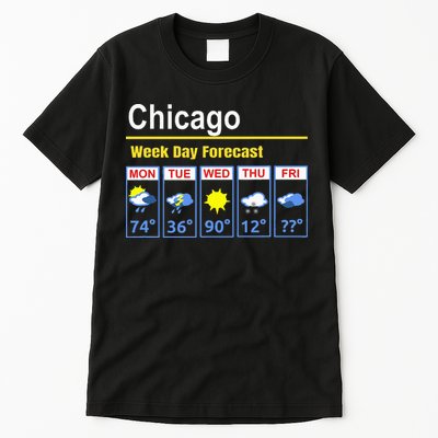 Chicago Erratic 5 Day Weather Forecast Tall T-Shirt