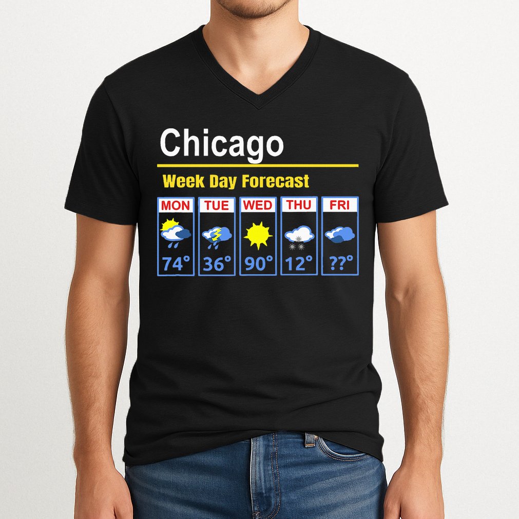 Chicago Erratic 5 Day Weather Forecast V-Neck T-Shirt