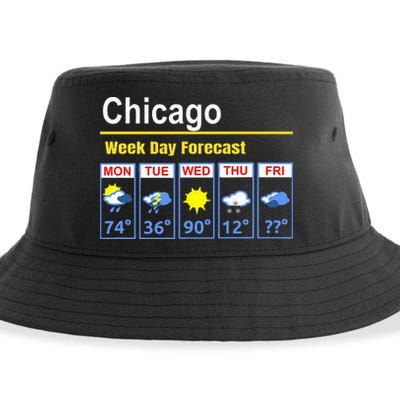 Chicago Erratic 5 Day Weather Forecast Sustainable Bucket Hat